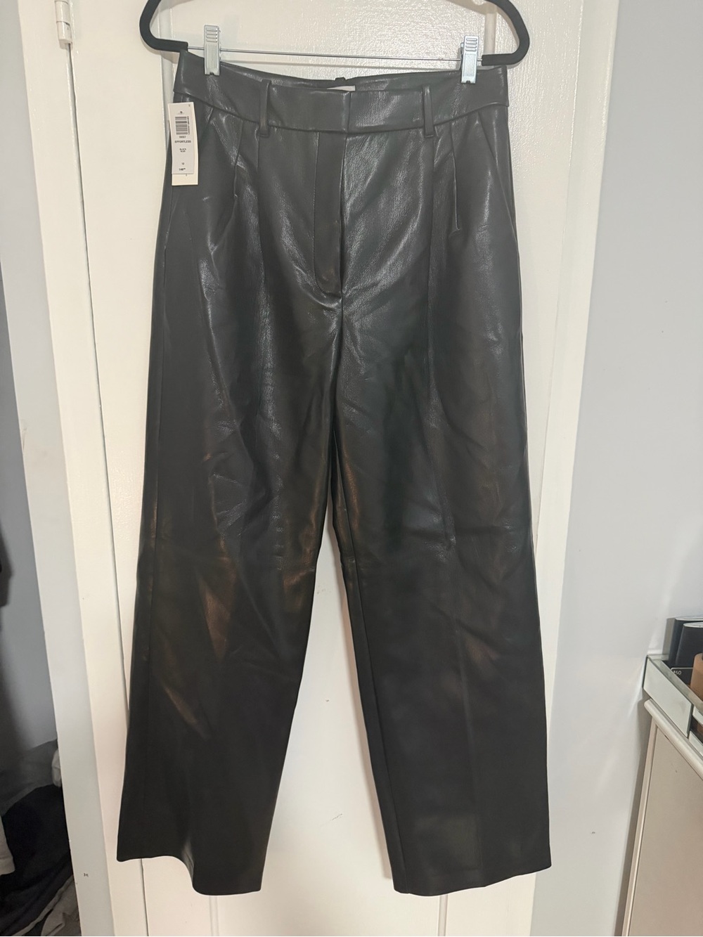 Aritzia Black Wide-Leg Faux Leather Pants NWT Size 10